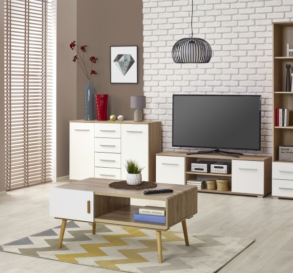 LIMA REG3, color: sonoma oak / white DIOMMI V-PL-LIMA-REG3-BIAŁY/SONOMA