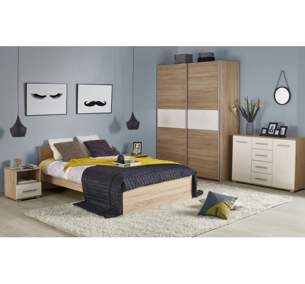 LIMA S1, color: sonoma oak / white DIOMMI V-PL-LIMA-S1-BIAŁY/SONOMA