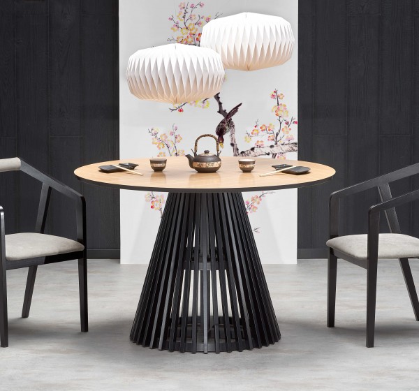 MIYAKI table natural oak, leg black DIOMMI V-PL-MIYAKI-ST