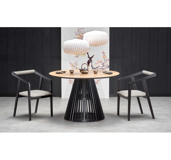 MIYAKI table natural oak, leg black DIOMMI V-PL-MIYAKI-ST