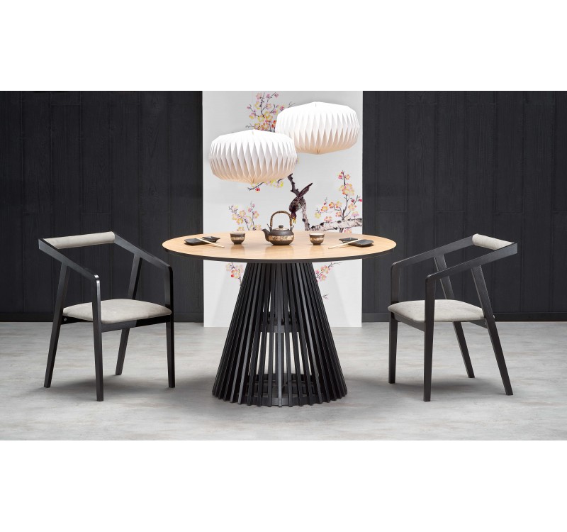 MIYAKI table natural oak, leg black DIOMMI V-PL-MIYAKI-ST