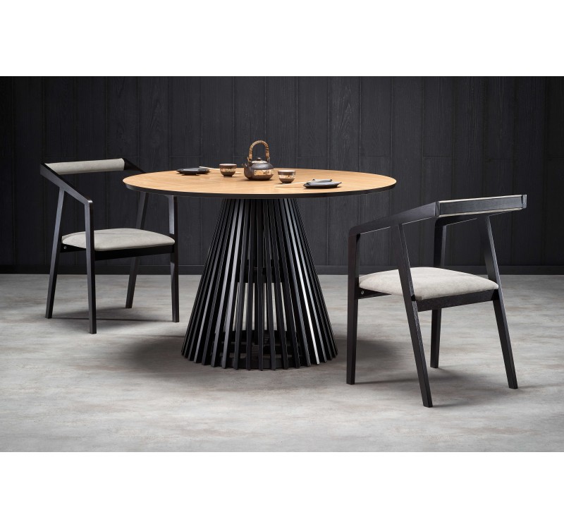 MIYAKI table natural oak, leg black DIOMMI V-PL-MIYAKI-ST