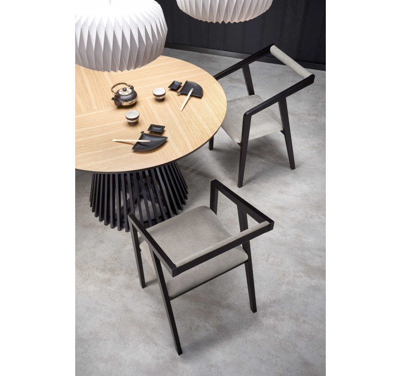 MIYAKI table natural oak, leg black DIOMMI V-PL-MIYAKI-ST