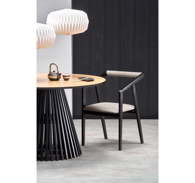 MIYAKI table natural oak, leg black DIOMMI V-PL-MIYAKI-ST