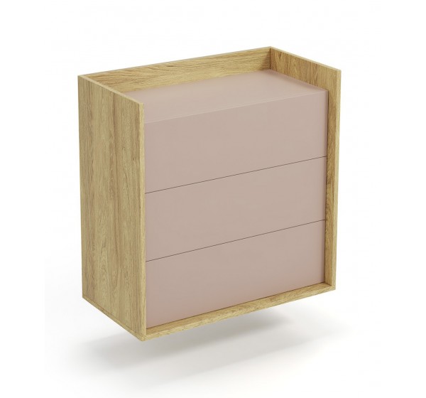 MOBIUS chest 3S color: hikora oak/white DIOMMI V-PL-MOBIUS-KOMODA_3S-ANT.RÓŻ
