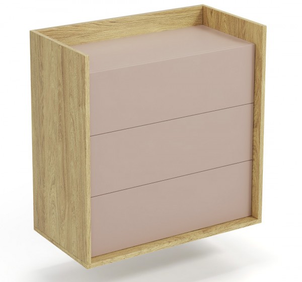 MOBIUS chest 3S color: hikora oak/white DIOMMI V-PL-MOBIUS-KOMODA_3S-ANT.RÓŻ