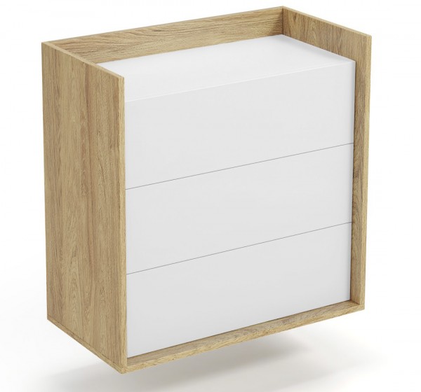 MOBIUS chest 3S color: hikora oak/white DIOMMI V-PL-MOBIUS-KOMODA_3S-BIEL