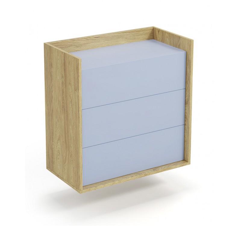 MOBIUS chest 3S color: hikora oak/light blue DIOMMI V-PL-MOBIUS-KOMODA_3S-NIEBIESKI