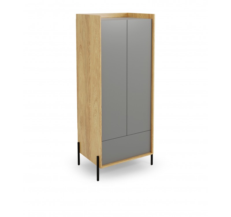 MOBIUS cabinet 2D color: hikora oak/grey dusty DIOMMI V-PL-MOBIUS-SZAFA_2D-SZARY