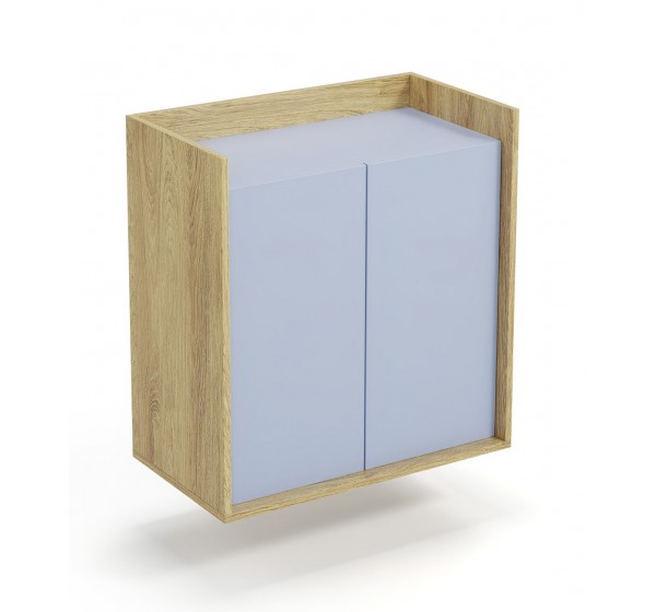 MOBIUS cabinet 2D color: hikora oak/light blue DIOMMI V-PL-MOBIUS-SZAFKA_2D-NIEBIESKI