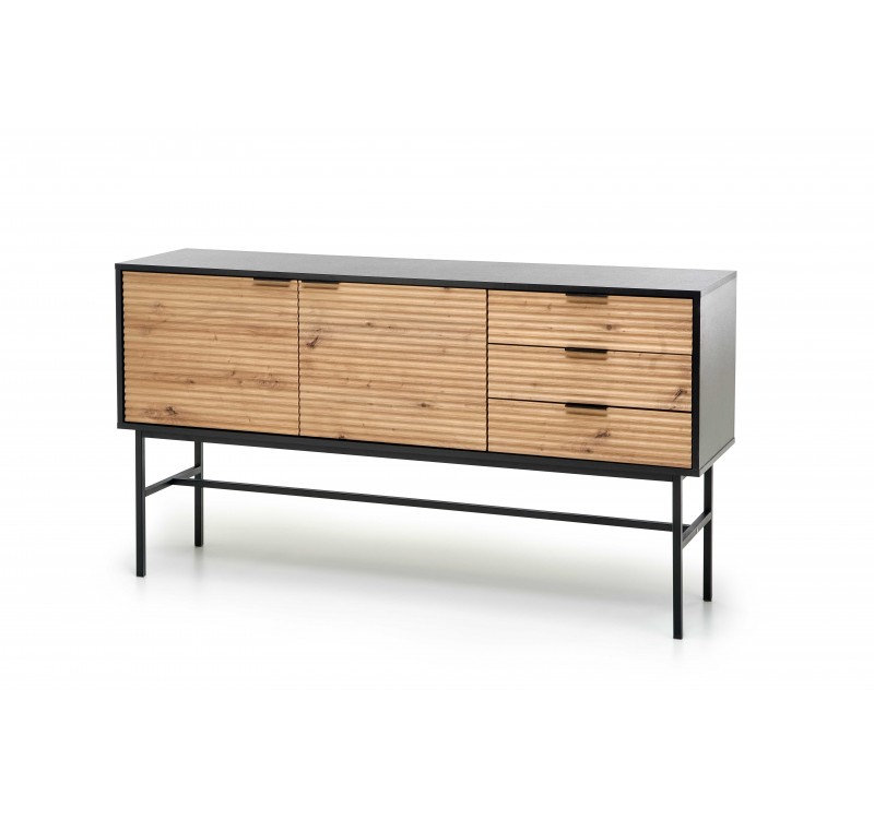 MURANO KM-1 chest, color: artisan oak/black DIOMMI V-PL-MURANO-KM-1