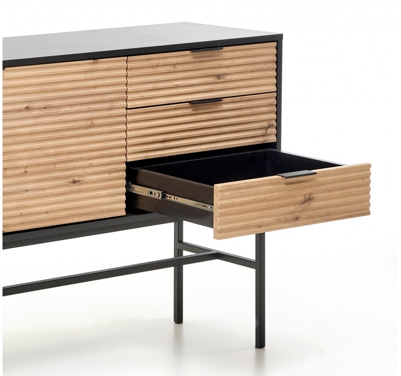 MURANO KM-1 chest, color: artisan oak/black DIOMMI V-PL-MURANO-KM-1