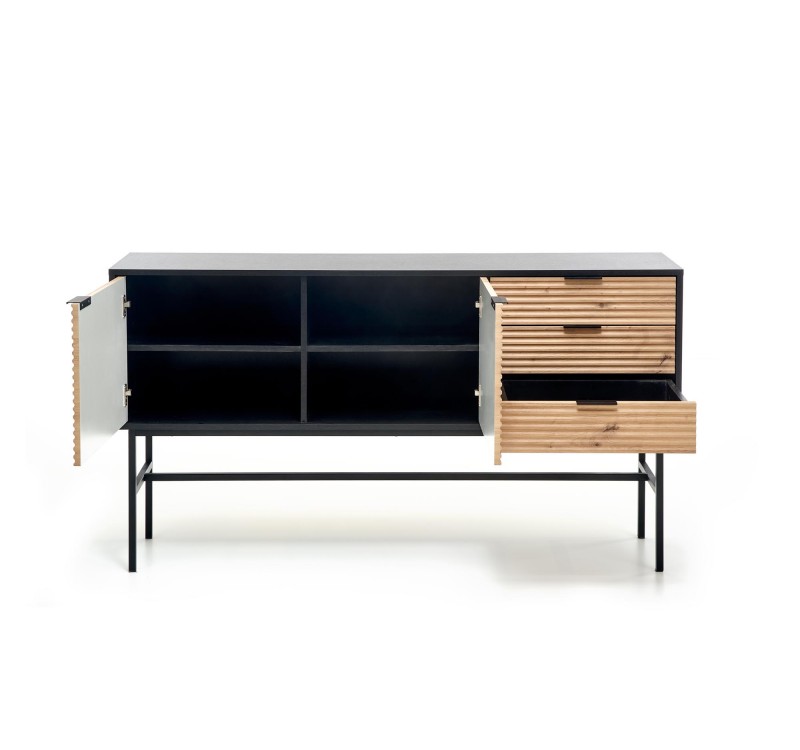MURANO KM-1 chest, color: artisan oak/black DIOMMI V-PL-MURANO-KM-1