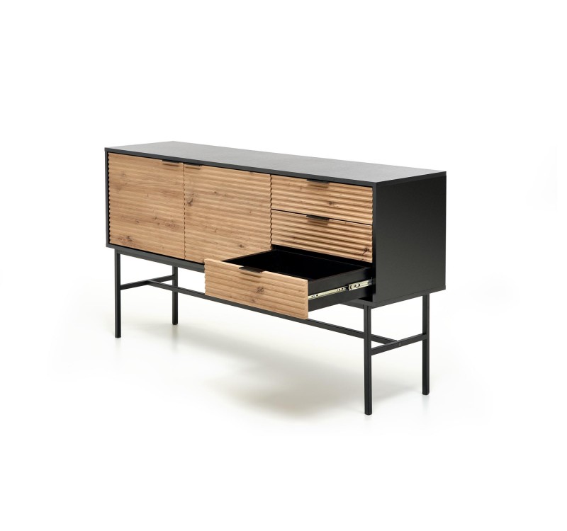 MURANO KM-1 chest, color: artisan oak/black DIOMMI V-PL-MURANO-KM-1