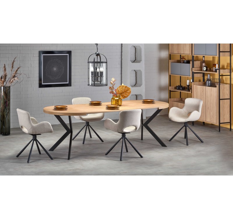 PERONI table golden oak/black DIOMMI V-PL-PERONI-ST-D.ZŁOTY/CZARNY