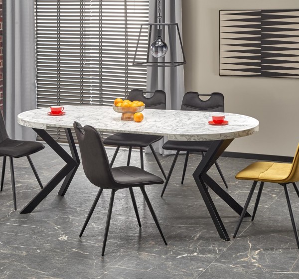 PERONI table white marble DIOMMI V-PL-PERONI-ST-MARMUR/CZARNY