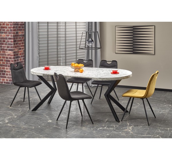 PERONI table white marble DIOMMI V-PL-PERONI-ST-MARMUR/CZARNY
