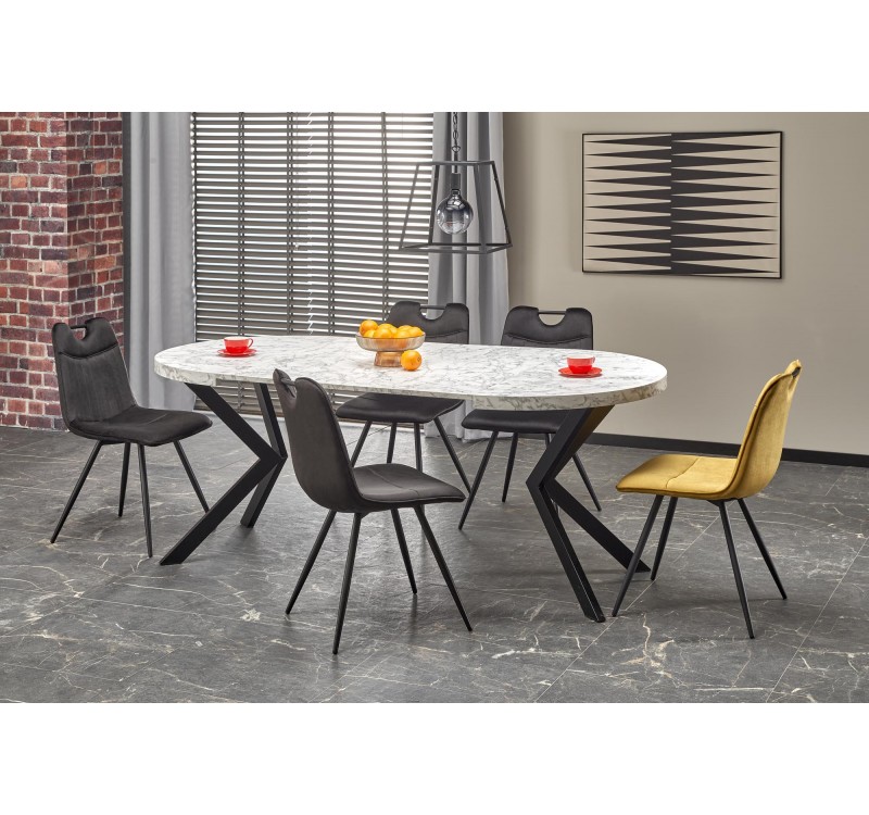 PERONI table white marble DIOMMI V-PL-PERONI-ST-MARMUR/CZARNY
