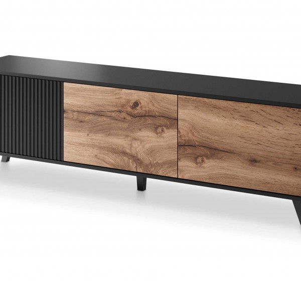 RANDOM RTV-2 TV-stand, color: wotan oak/black DIOMMI V-PL-RANDOM-RTV-2