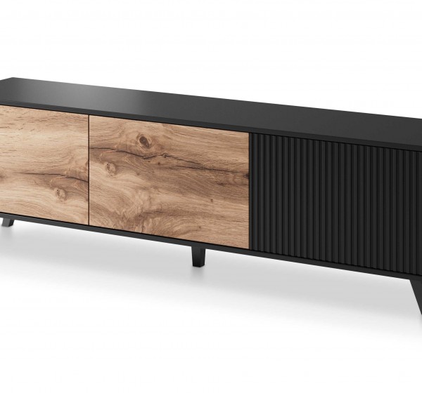RANDOM RTV-2 TV-stand, color: wotan oak/black DIOMMI V-PL-RANDOM-RTV-2