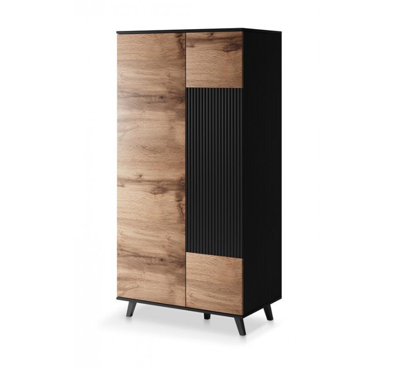 RANDOM P-1 hanging shelf, color: wotan oak/black DIOMMI V-PL-RANDOM-S-1