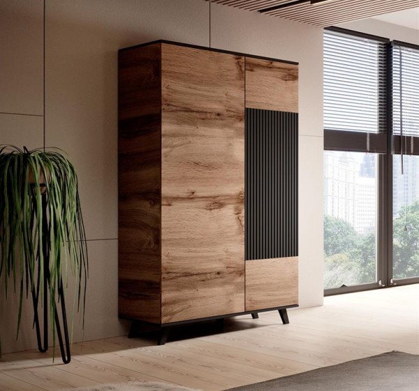 RANDOM P-1 hanging shelf, color: wotan oak/black DIOMMI V-PL-RANDOM-S-1