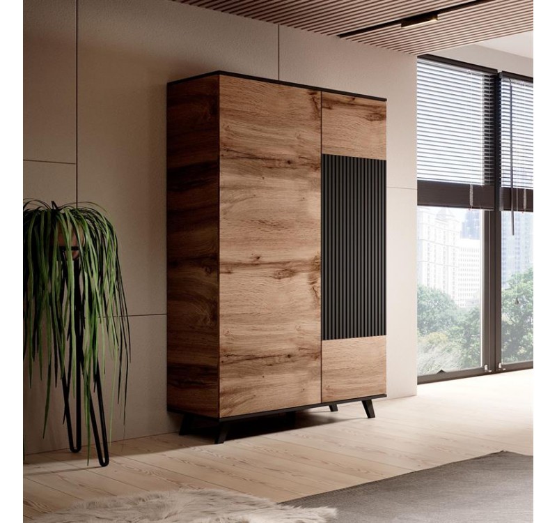 RANDOM P-1 hanging shelf, color: wotan oak/black DIOMMI V-PL-RANDOM-S-1