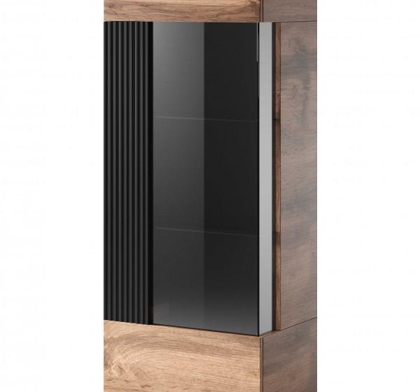 RANDOM W-1 display cabinet, color: wotan oak/black DIOMMI V-PL-RANDOM-W-1