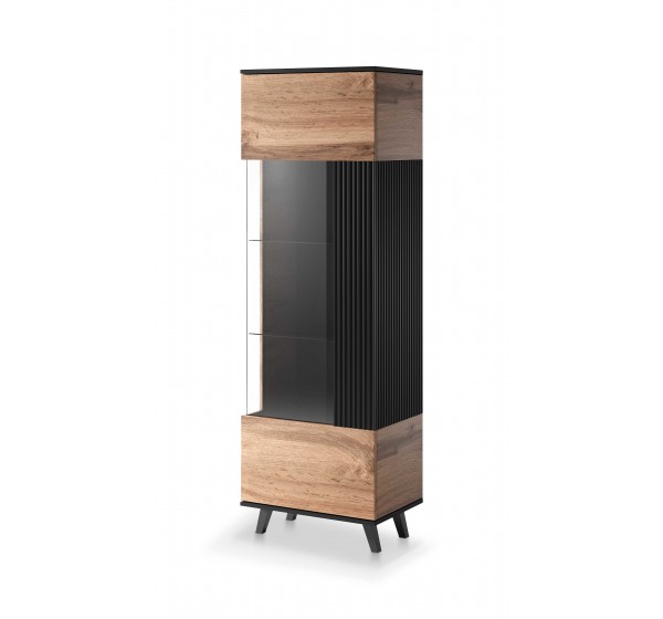 RANDOM W-1 display cabinet, color: wotan oak/black DIOMMI V-PL-RANDOM-W-1