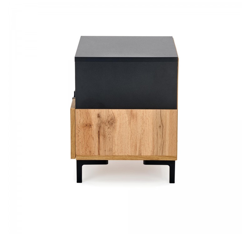 SILVIA bedside table, wotan oak - black DIOMMI V-PL-SILVIA-SZAFKA_N-WOTAN/CZARNY