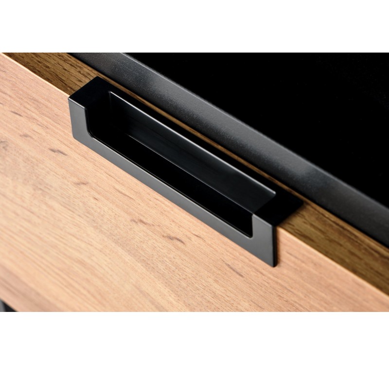 SILVIA bedside table, wotan oak - black DIOMMI V-PL-SILVIA-SZAFKA_N-WOTAN/CZARNY
