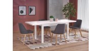 TIAGO 2 extension table white / white DIOMMI V-PL-TIAGO_2-ST-BIAŁY/BIAŁY