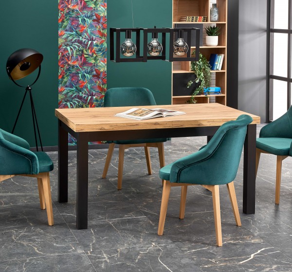TIAGO extension table craft oak DIOMMI V-PL-TIAGO-ST-CRAFT/CZARNY
