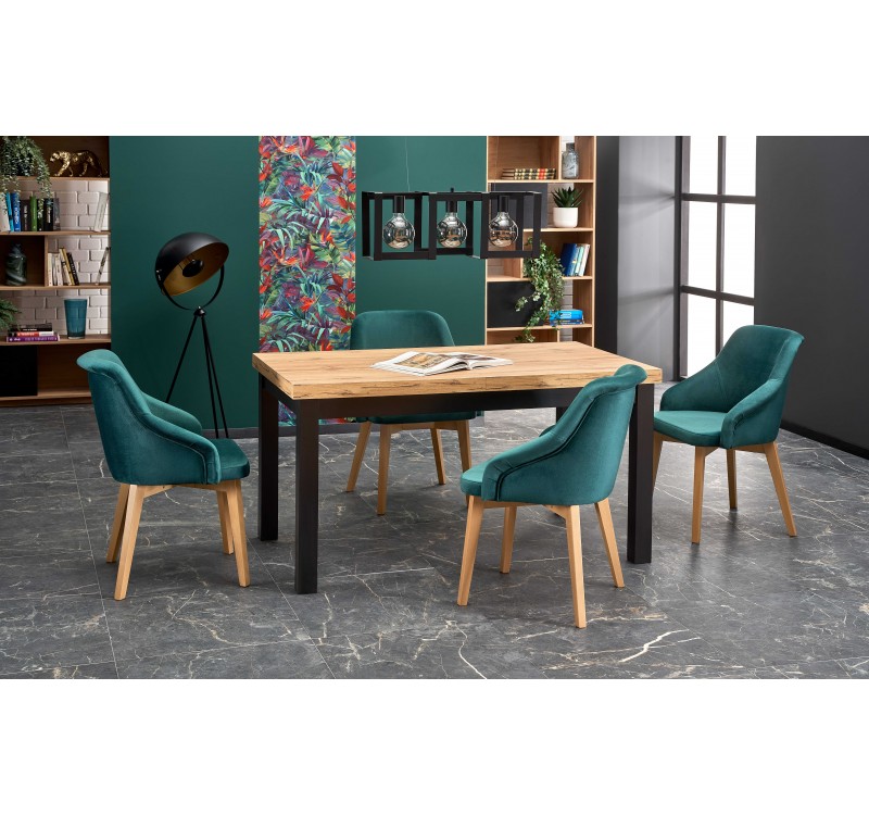 TIAGO extension table craft oak DIOMMI V-PL-TIAGO-ST-CRAFT/CZARNY