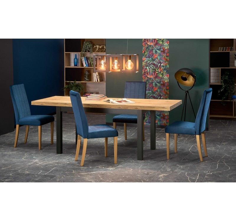 TIAGO extension table craft oak DIOMMI V-PL-TIAGO-ST-CRAFT/CZARNY