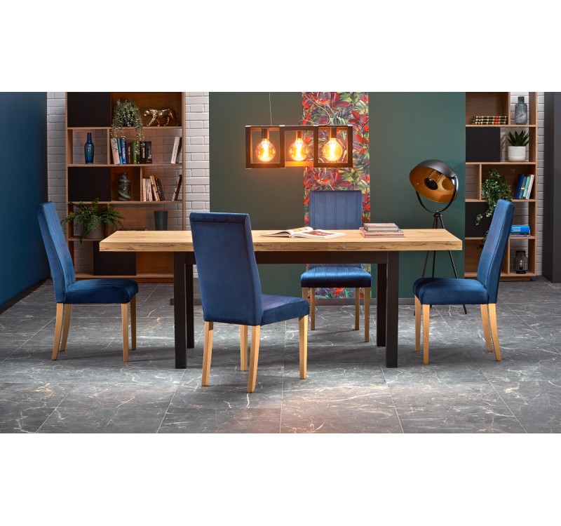 TIAGO extension table craft oak DIOMMI V-PL-TIAGO-ST-CRAFT/CZARNY
