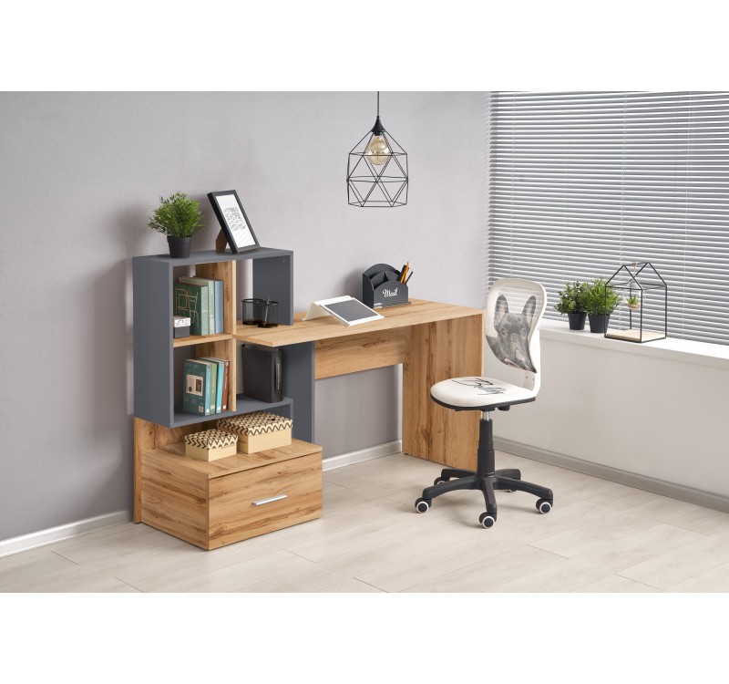 GROSSO desk votan oak / anthracite DIOMMI V-UA-GROSSO-D.WOTAN/ANTRACYT