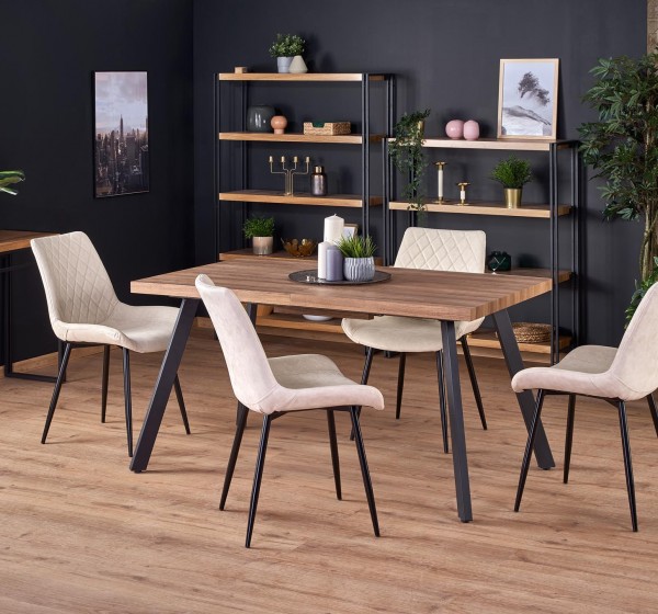 BERLIN extension table, walnut / black