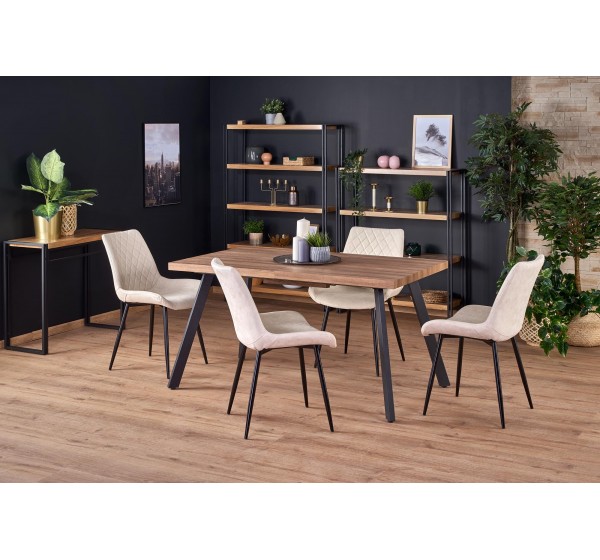 BERLIN extension table, walnut / black