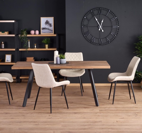 BERLIN extension table, walnut / black
