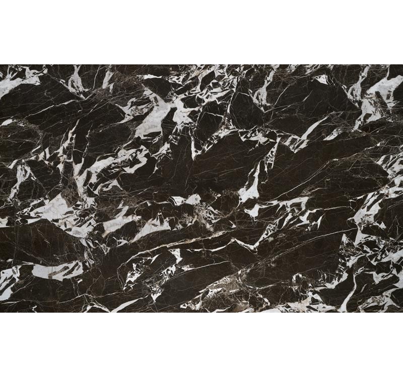 HILARIO extension table, black marble / black