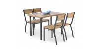 MILTON table + 4 chairs color: natural / black