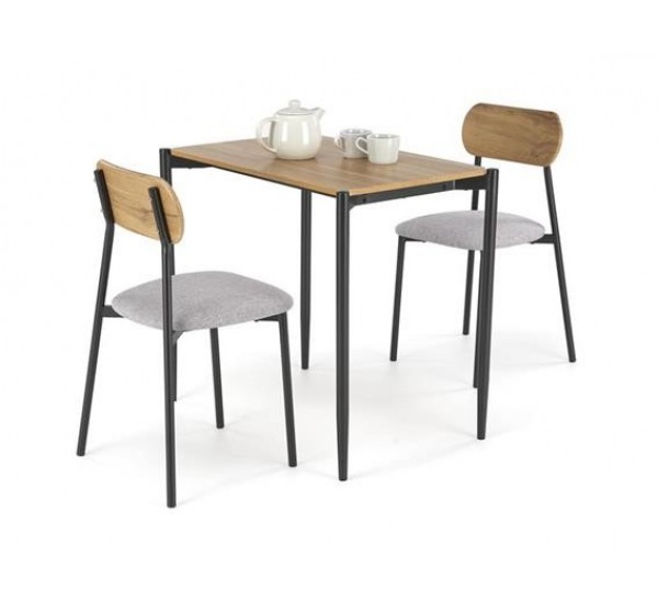 NANDO table + 2 chairs color: natural / black