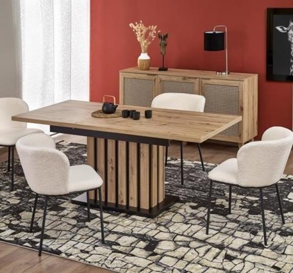 LAMELLO extension table, artisan oak / black