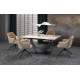 FERNANDO extension table, white marble / black