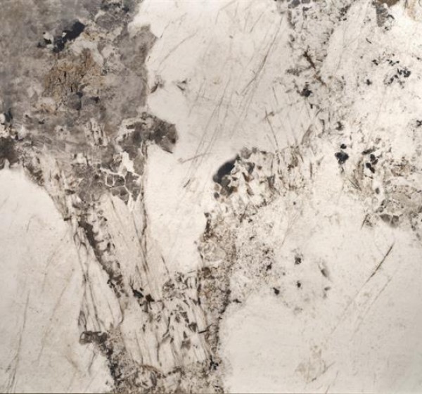 FERNANDO extension table, white marble / black