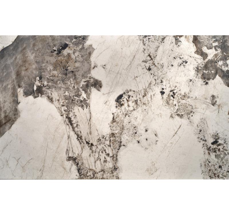 FERNANDO extension table, white marble / black