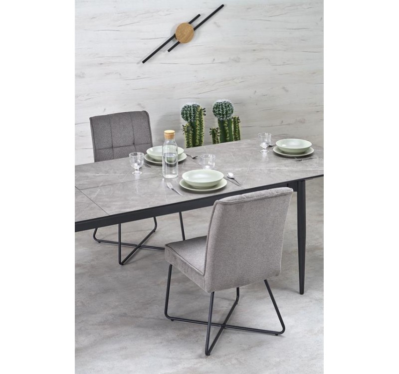 CHARLES table grey marble / black