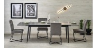 CHARLES table grey marble / black