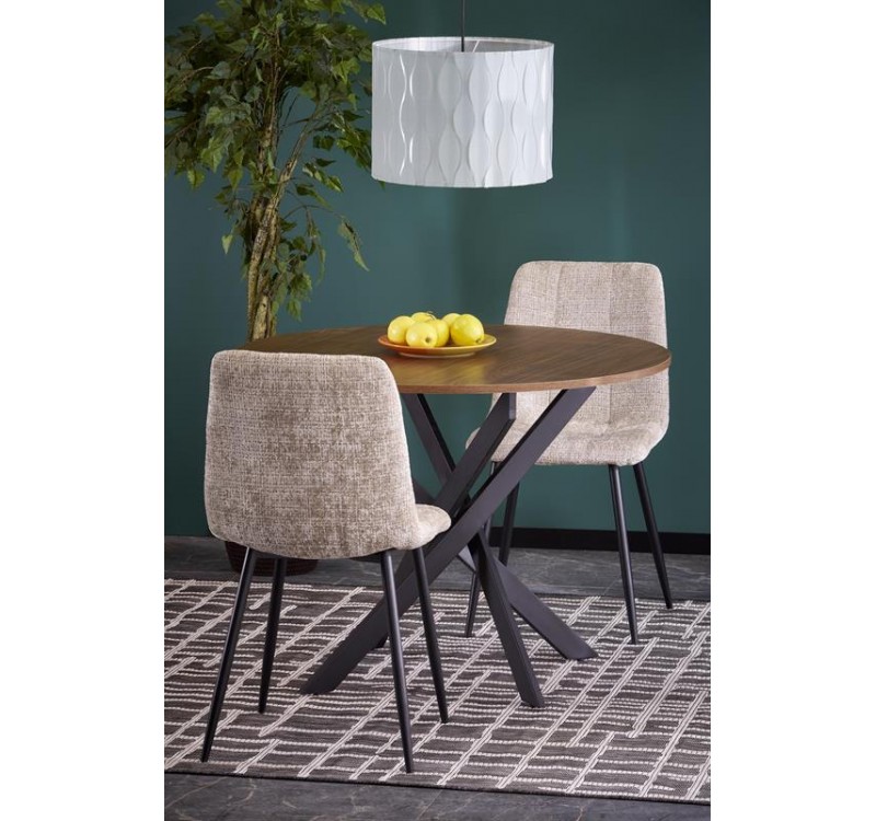 EDGAR table, top - walnut, legs - black
